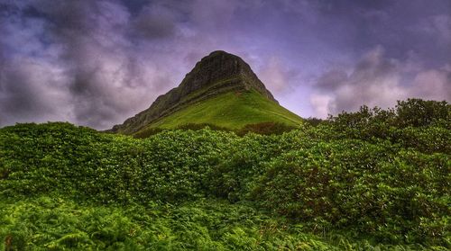 Scenic view of land against sky