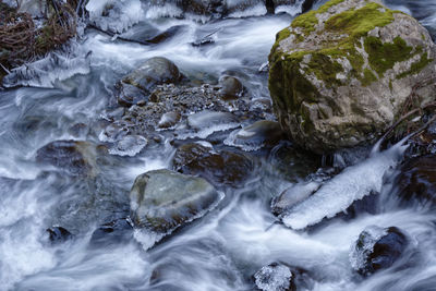 Close-up of frozen water