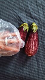 High angle view of fruits on table