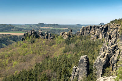 Scenic view of landscape against clear sky