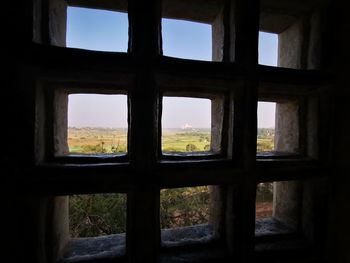 Landscape seen through window