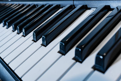 Close-up of piano keys