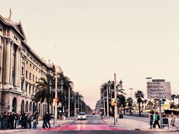 People walking on city street