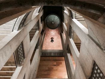 Low angle view of staircase in building