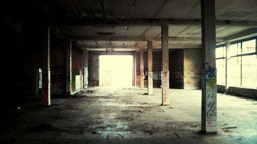 Empty corridor of old building