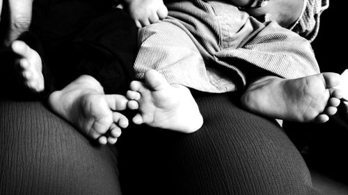 Close-up of baby legs