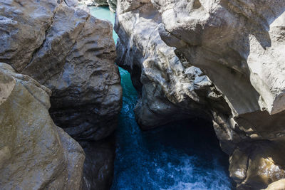 Rock formation in water