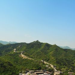 Scenic view of mountains against clear sky