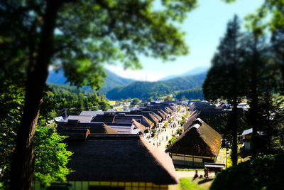 Tilt-shift image of building