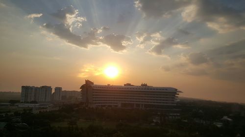 Sunset over city