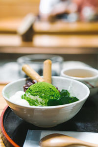 Close-up of vegetables in bowl on table