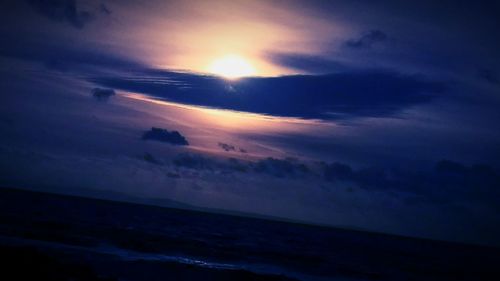 Scenic view of sea at sunset