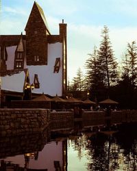 Reflection of buildings in water