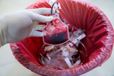 Cropped hand of woman holding ice cream