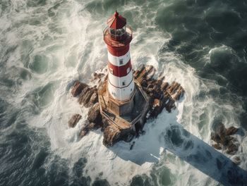 High angle view of lighthouse
