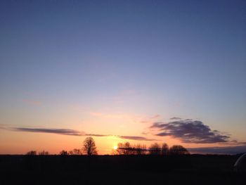 Silhouette of landscape at sunset