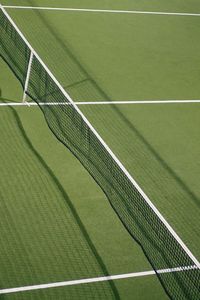High angle view of net on court