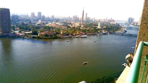 View of river in city