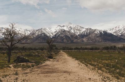 Scenic view of mountains against sky