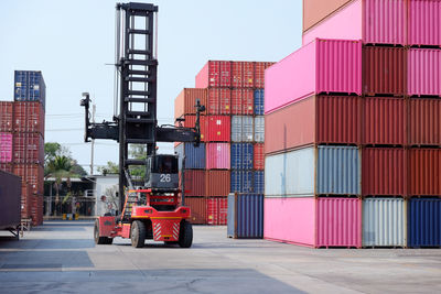 Low angle view of commercial dock