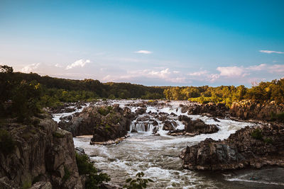 Wide angle view of great falls in virginia