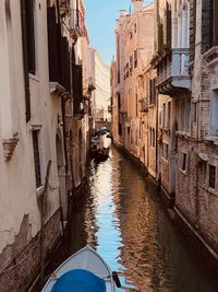 Canal passing through city buildings