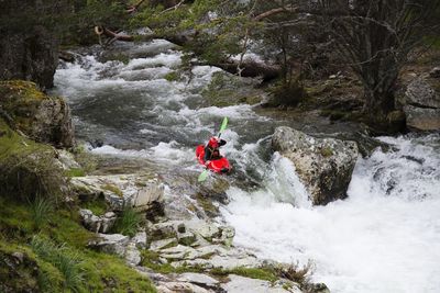 Water splashing on rocks