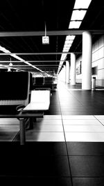 Interior of empty subway