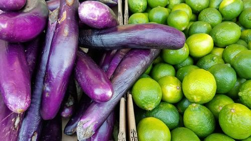 High angle view of fruits for sale in market