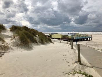 Scenic view of beach against sky