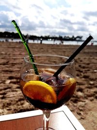 Close-up of drink on table