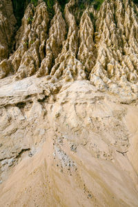 Close-up of rock formation in sea