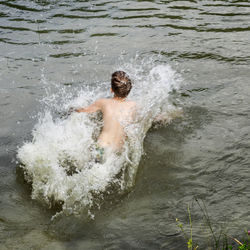 Man surfing in sea