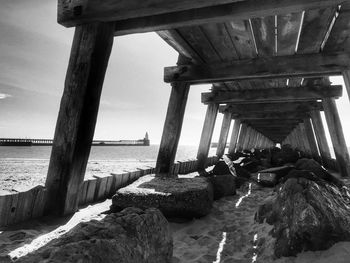 View of bridge over sea against sky