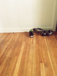 High angle view of hardwood floor