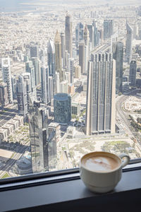 High angle view of buildings in city
