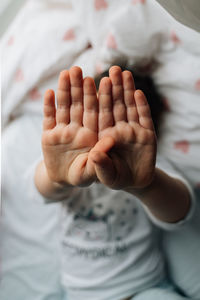 Close-up of baby hand