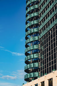 Low angle view of modern building against sky