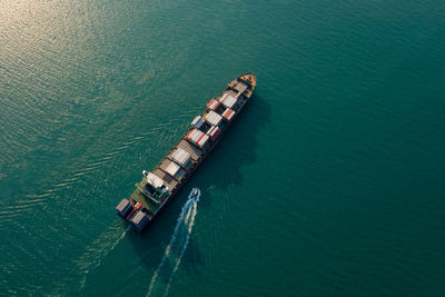 Logistics and transportation of container cargo ship business service import export international 