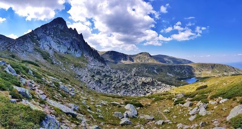 Scenic view of mountains against sky