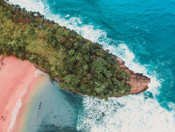 High angle view of beach