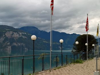 Mountains against cloudy sky