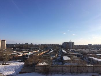 Cityscape against clear sky