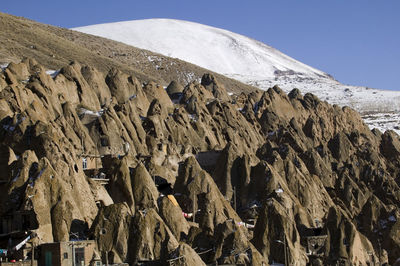 Scenic view of mountains against clear sky