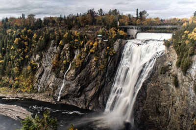 Scenic view of waterfall