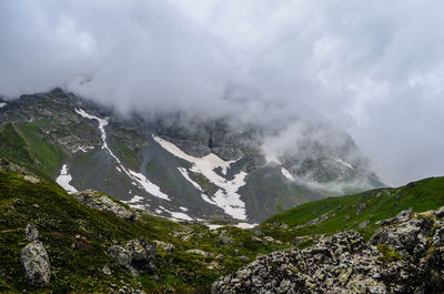 Scenic view of mountains against sky