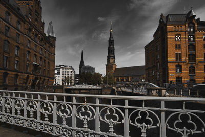 Low angle view of buildings in city