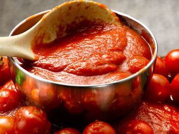 Close-up of strawberries in bowl