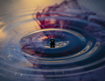 Close-up of water splashing in lake