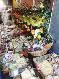 Close-up of flowers for sale in market